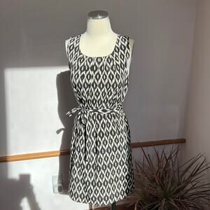 Love21 Belted Shift Dress, Black and Cream-XS